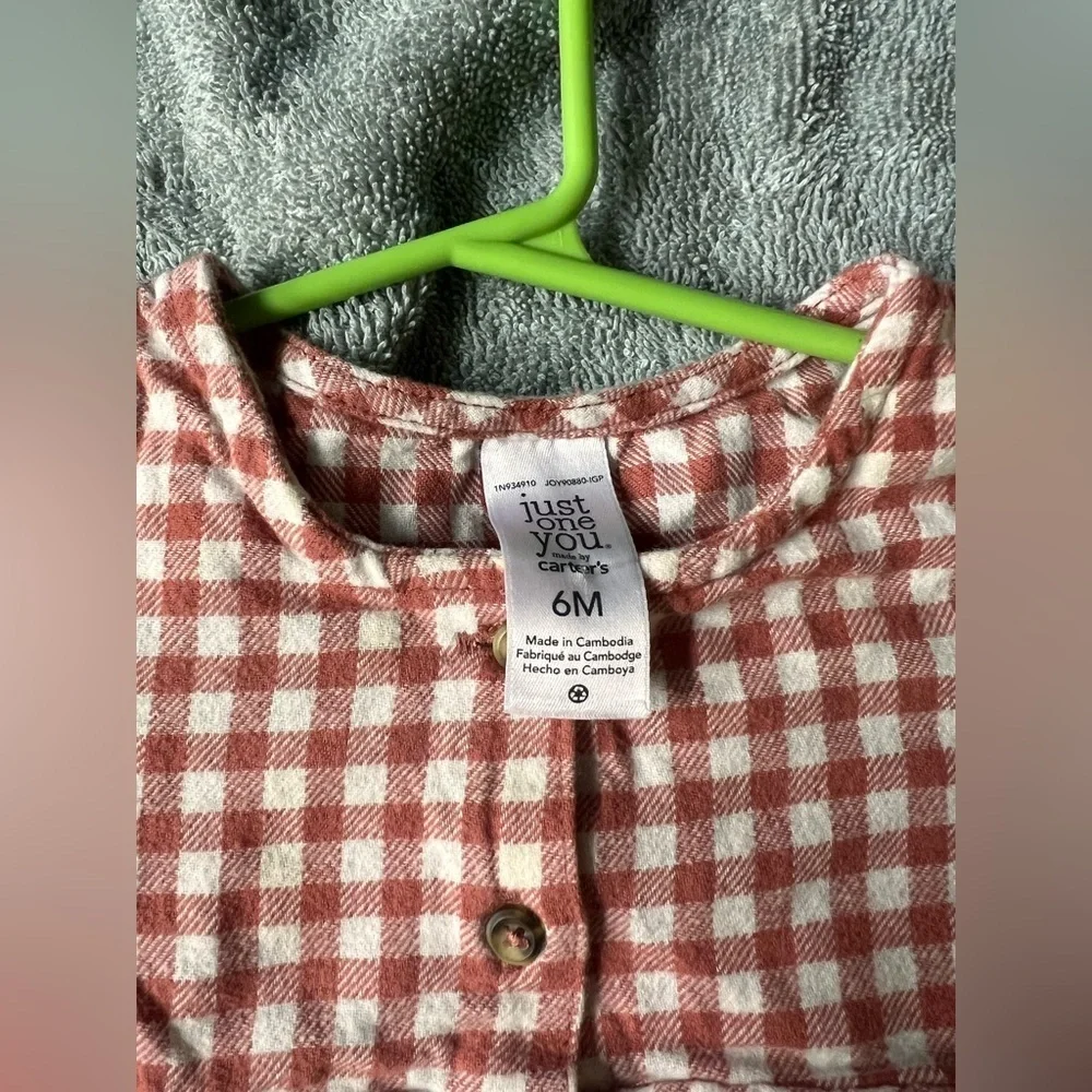 Carter's orange and White Checkered Dress